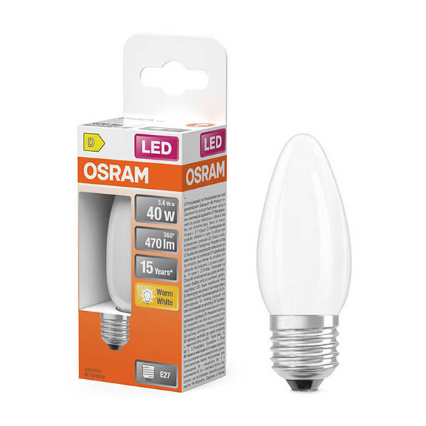 LED lampa E27 | B35 matt | 2700K | 3,4W (40W) [Osram] 123ink.se